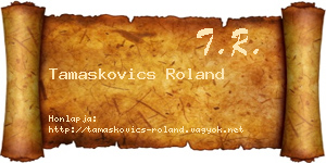 Tamaskovics Roland névjegykártya